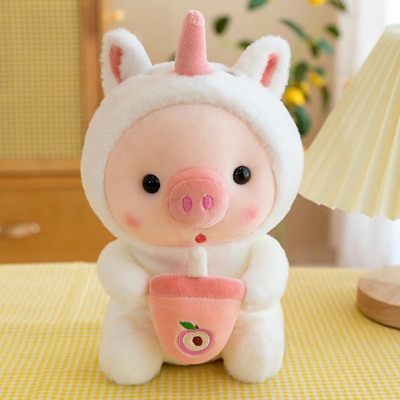 Cute Boba Piggy Plush - Picture 1 of 10